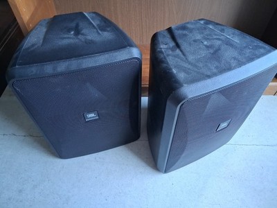 A pair of JBL Control 28-1 8'' 60W 70V High Output Indoor/Outdoor Speaker-Black