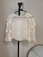 Blusa Anne Fontaine Polin Blanca Con Detalle Asimétrico Volantes Talla 40