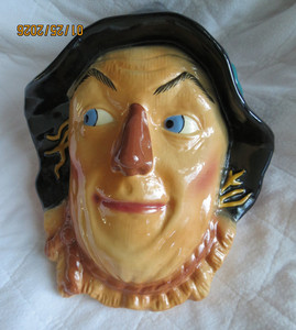 SCARECROW Clay Art Wizard Of Oz Ceramic Mask 1990 Excellent
