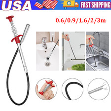 1PC Spring Pipe Dredging Tool 0.6M-3M Drain Snake Clog Remover Cleaning Stick US