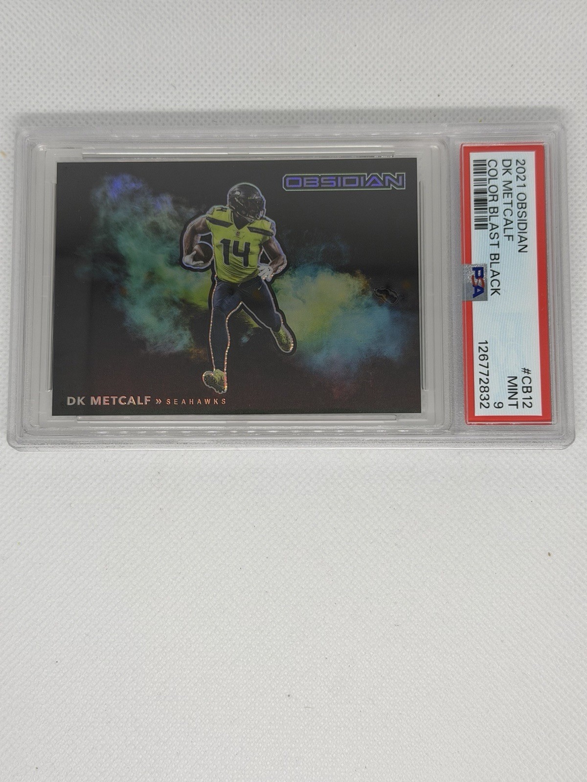 2021 Panini Obsidian Color Blast Black #CB12 Dk Metcalf  SSP PSA 9