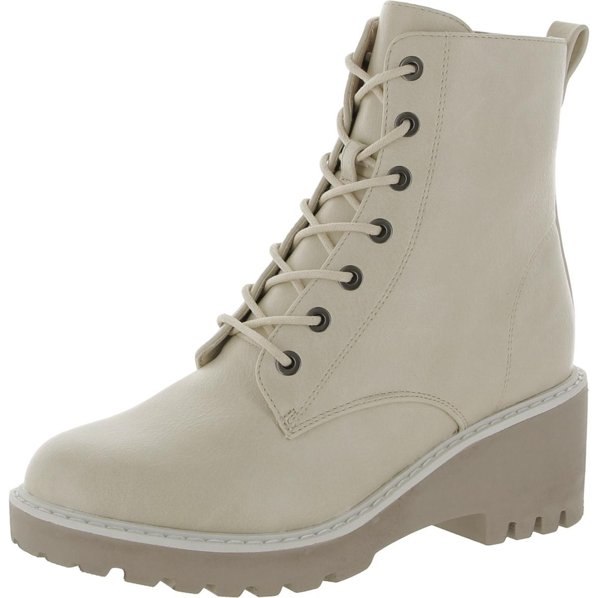 Женские ботильоны на танкетке BHFO 3074 со шнуровкой по щиколотку из искусственной кожи Hey Girl