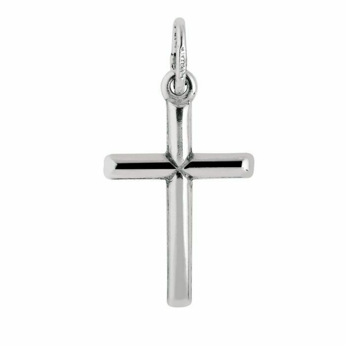 Colgante De Cruz De Tubo Pequeño De Plata Real De Plata Esterlina 925