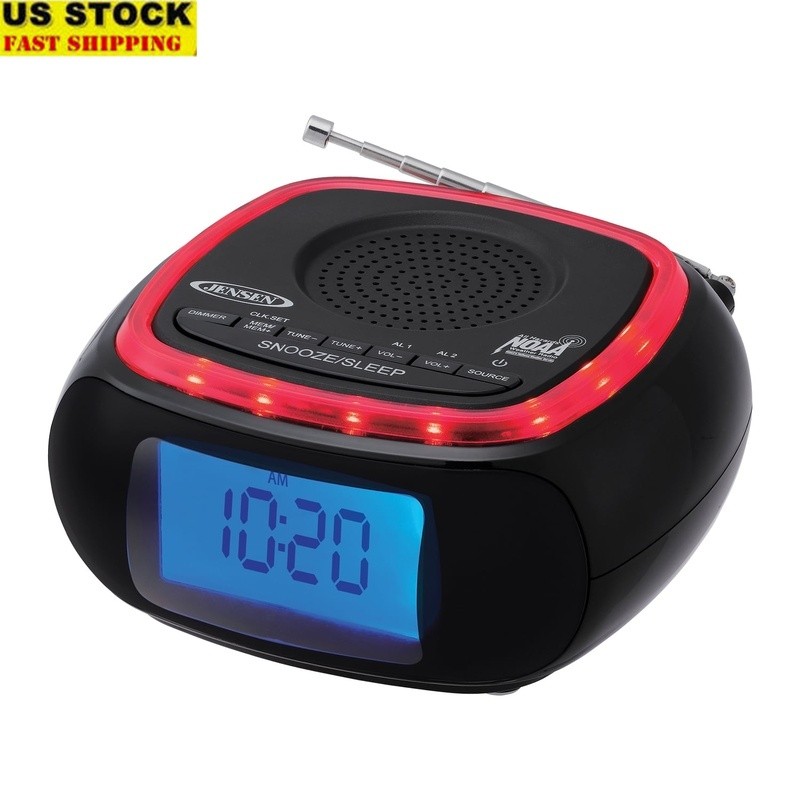 AMFM Weather Radio Clock W/ NOAA Alerts LCD Display Portable Digital Tuner New