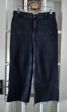 FAT FACE Keswick Crop Wide Leg Jeans. Dark Blue, Raw Hem. UK 14. *VGC* RRP £59