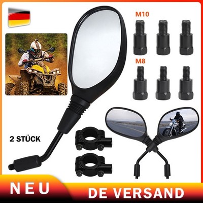 1 Paar Motorrad Rückspiegel 10mm Gewinde für ATV QUAD Moped Roller Seite Spiegel