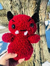 Handmade Soft Plush Baby Devil Toy- Amigurumi Red Baby Devil