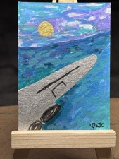 ACEO Going to the Tropics Original Acrylic Seascape Painting Signed