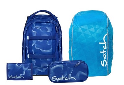 Satch, Schulrucksack-Set PACK Vibrant Blue 4-teilig