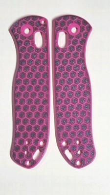 Kizer Drop Bear 2 Custom Made Scales PLA Plastic Pink &  Purple Hexagon NO KNIFE