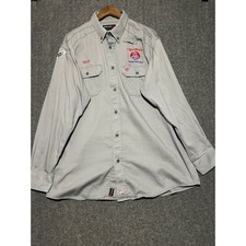 Ariat work fr button down shirt long sleeve gray XL mens flame resistant