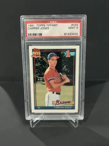 1991 Topps Tiffany  Chipper Jones #333 (RC) PSA 9 Well Centered