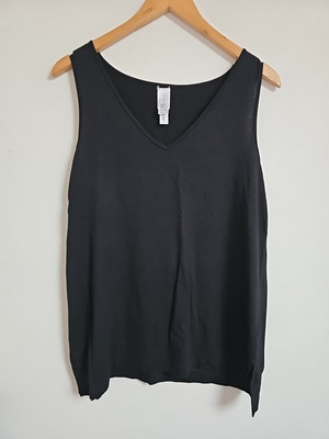 Wynne Lagenlook schwarz Relaxed Fit Tunika Cami Bluse Top Gr. L