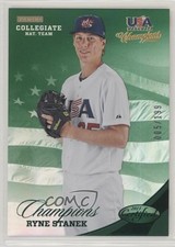 2013 USA Baseball Champions Certified National Team Mirror Green Ryne Stanek fm0