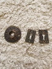 Antique Lockwood Door Knob Plate And Key Hole