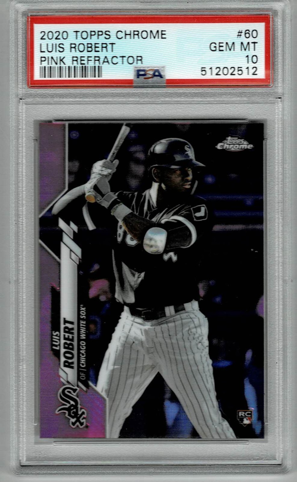 2020 TOPPS CHROME PINK REFRACTOR LUIS ROBERT GEM MINT PSA 10 RC