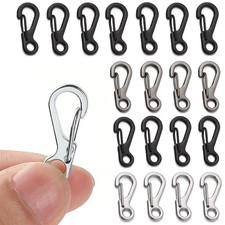 4/10Pcs Carabiner D-Ring Key Chain Spring Clips Mini Aluminium Alloy Hang Buckle