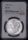1891-S Morgan Silver Dollar $1 NGC AU55 - White & Lustrous!