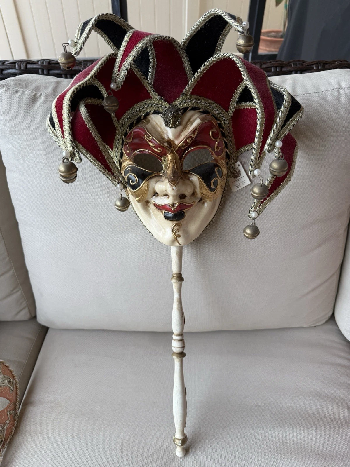 Authentic Made In Italy Maschera del Galeone Hand Painted Venetian Jester Mask