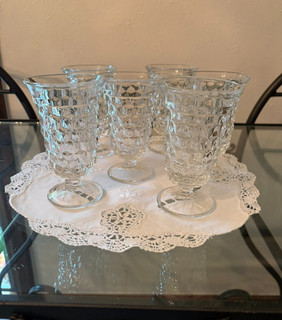 Vintage Fostoria American Clear Footed Juice Glasses Set of 6