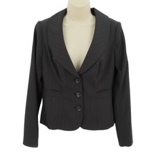 The Limited Womens 4 Black Gray Striped 3 Button Blazer Suit Jacket NEW No Tags