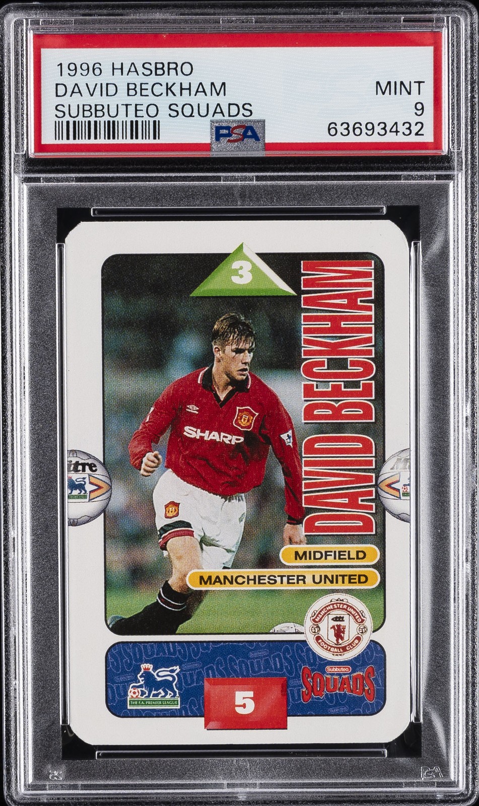 1996 HASBRO SUBBUTEO SQUADS DAVID BECKHAM PSA 9