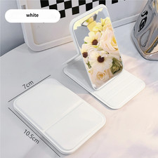 1Pcs Small Folding Mirror  Pure White  Portable for Purse,Travel,Student  7x10.5cm