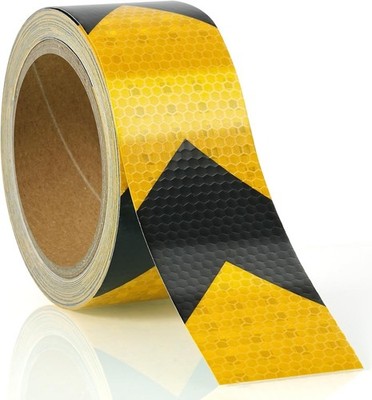 Schwarz & Gelb Chevron Reflektierendes Band Selbstklebend Industrie Markierungsband