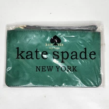 Kate Spade New York Wristlet Zippered Pouch Wallet NWT $88 Green NEW