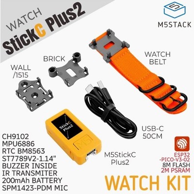 M5Stack StickC Plus2  IoT Development Board Kit Wearable Watch Kit ESP32