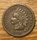 1875. Indian Head cent , nice Fine  , Scarce
