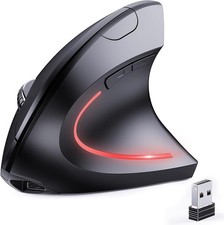 JYKEYMOUT Bluetooth Rechargeable Ergonomic Mouse for Chromebook Black SmoothPro