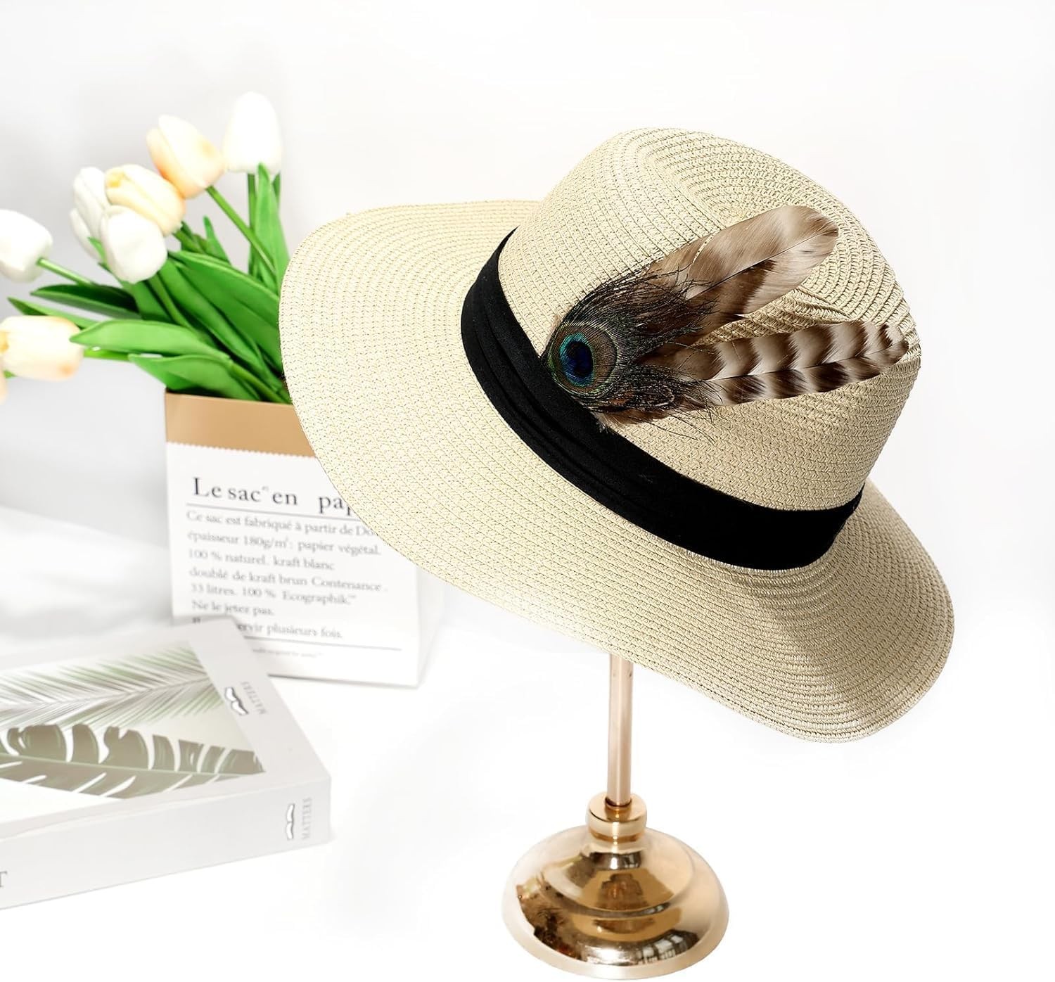 24 Pcs Natural Guinea Fowl Wing Feathers 4 Styles, 6-8" for Crafts, Jewelry, DIY