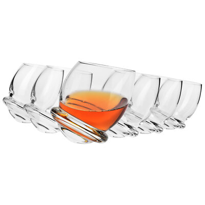 Krosno Roly-Poly Gläser für Whisky Cognac | Set 6 | 200 ml | Spülmaschine