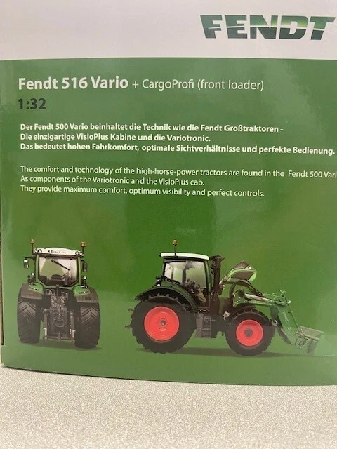 Universal Hobbies Fendt 516 Vario with Front Loader Tractor 1:32 Scale Diecast - Image 4 of 4