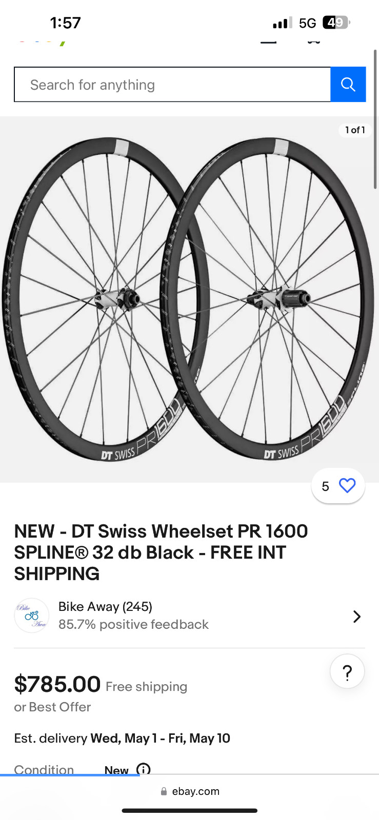 BH G7 Disc brake Carbon Road Bike 58cm. Di2 Electric shifting & Dual Powermeter