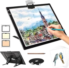 Rechargeable A3 Light Pad for Diamond Painting,Tracing Light Box with Stand and