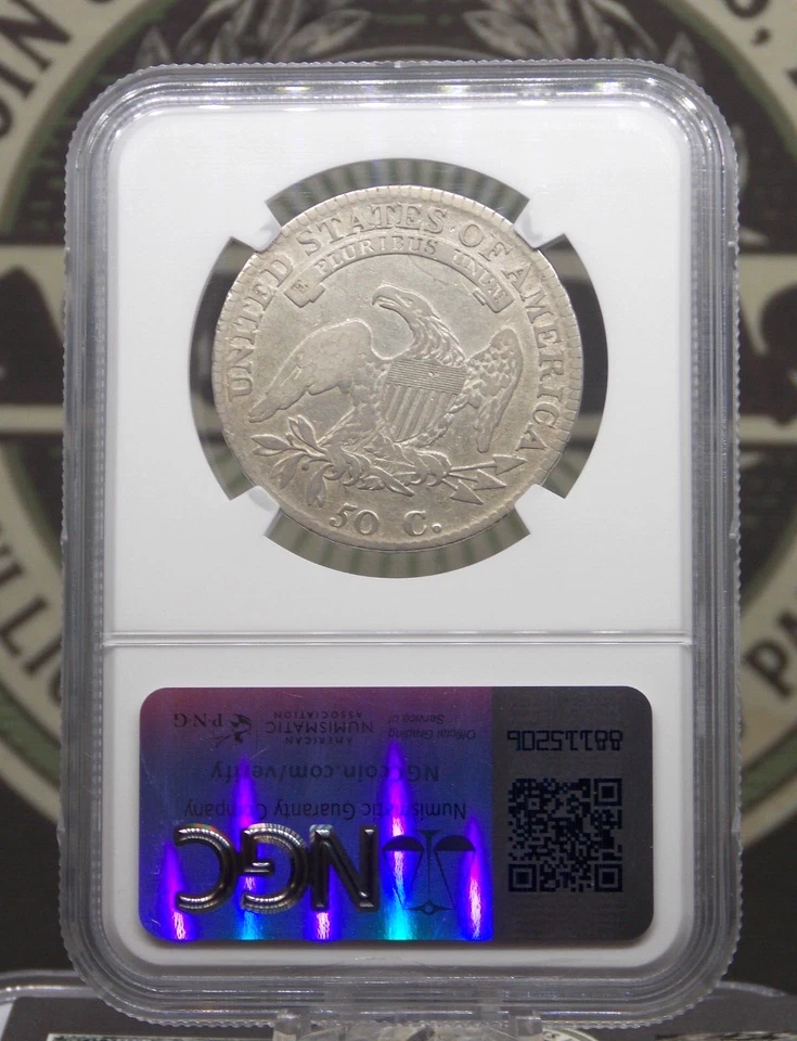 1813 Capped BUST Silver Half Dollar 50c NGC VF25 #001 Very Fine ECC&C, Inc. - Image 4 of 4