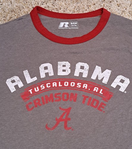 Alabama Crimson Tide Russell Gray T Shirt Size Mens Small - Picture 2 of 3