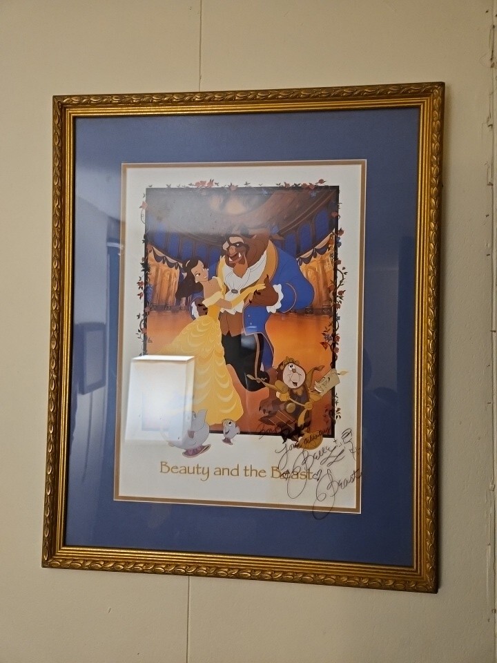 RARE Vintage Disney Beauty and the Beast Signed Lithograph w