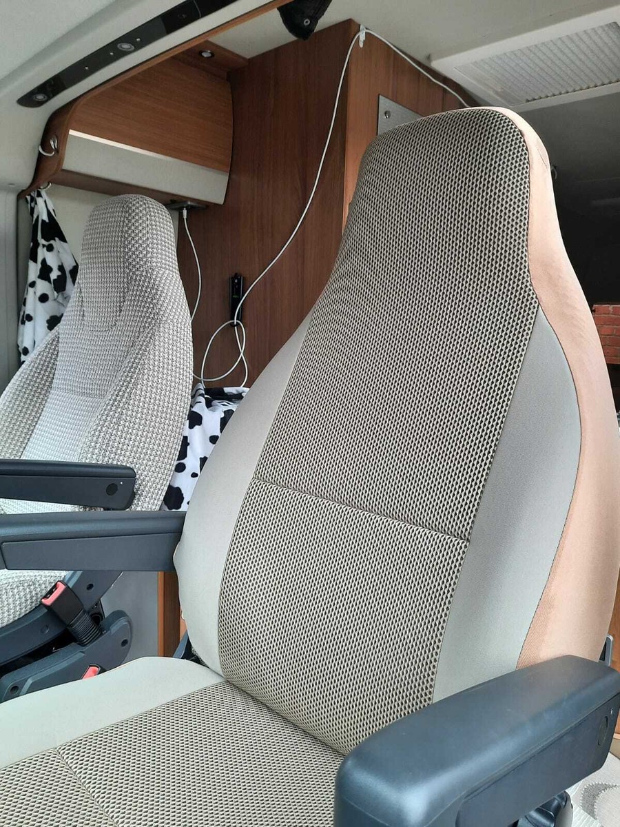 FIAT DUCATO MOTORHOME SEAT COVERS BEIGE SPORTS MESH MH-1055