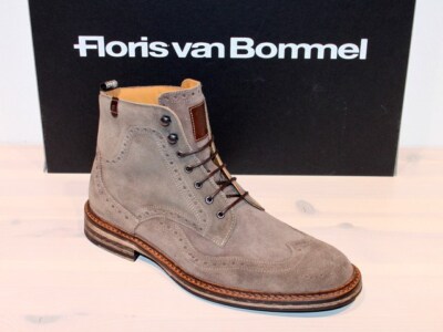 FLORIS VAN BOMMEL Wildleder Schnür-Boots Stiefelette DE MOKER Taupe - Neu !