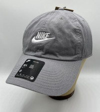 Nike Gray Billed Club Cap White Futura Logo Size M/L FB5368-073