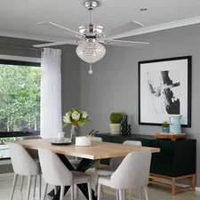 Ceiling Fans with Lights and Remote, 52 Inch Large Airflow Indoor Ceiling Fans w