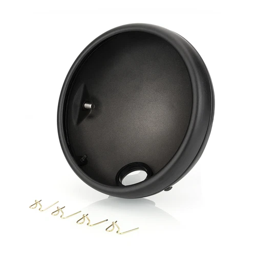 Universal 7Inch Motorcycle LED Headlight Shell Metal Housing Cover Trim Headlamp - Picture 10 of 10