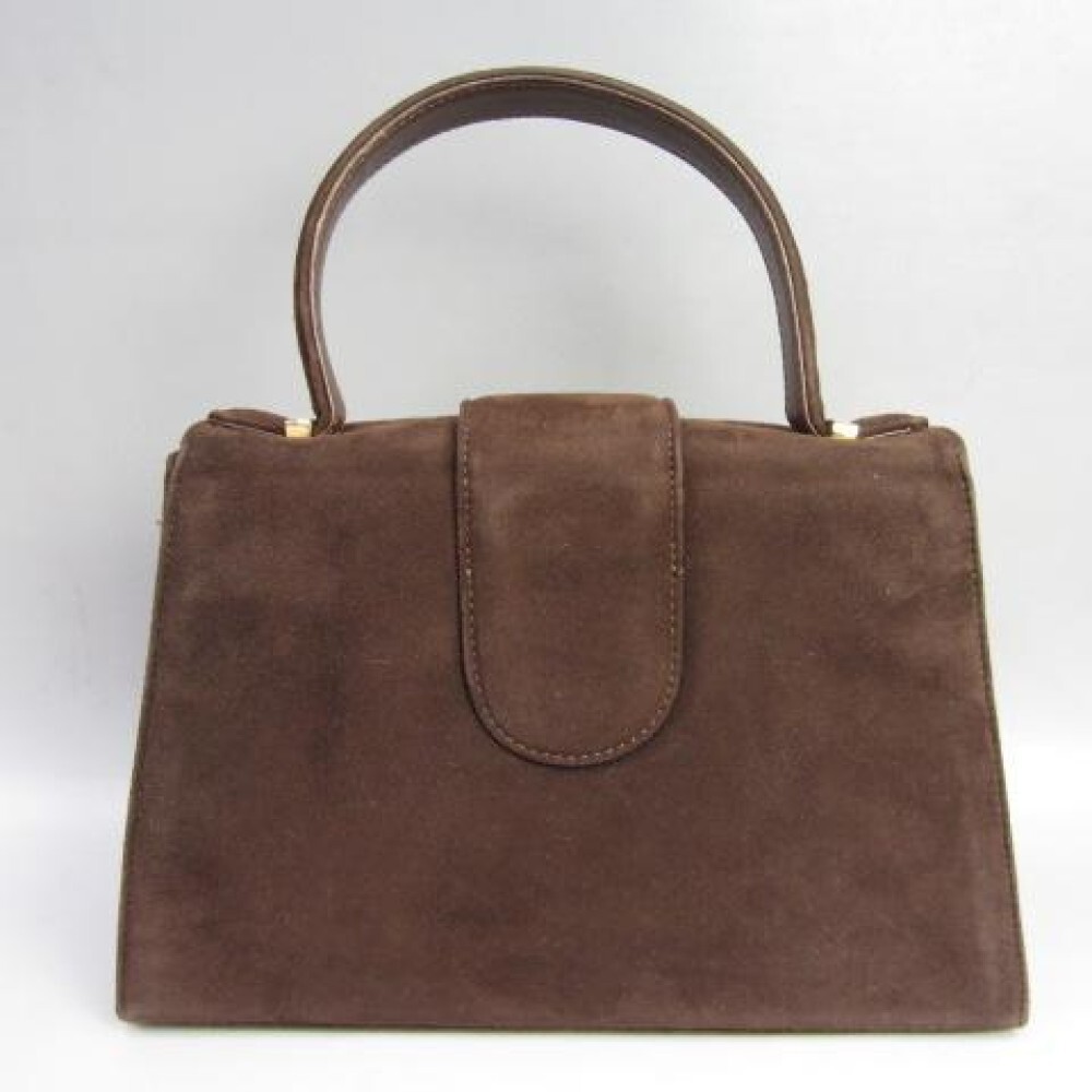 Borsa tote YSL Yves Saint Laurent borsa a mano pelle scamosciata patta colore marrone logo JP