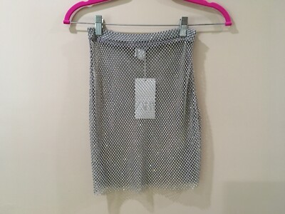 Zara Women S Rhinestone mini skirt High Rise Sheer Festival ZW Collection new