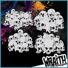 Skull Stack Mini Set #2 - Reusable Airbrush Stencil Template