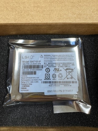 2024 New 81Y4451 81y4419 IBM BAT1S1P LSI MegaRaid BBU08 M5014 M5015 Raid Battery - Picture 2 of 3