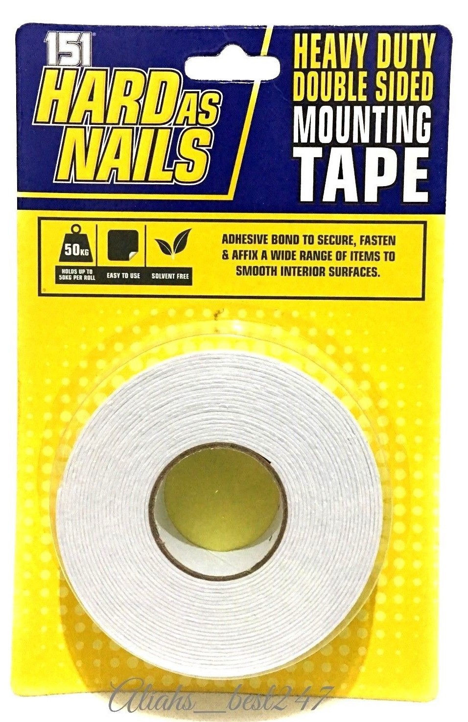 Mounting Tape Double Sided Heavy Duty Hard as Nails Tape Interior 5m